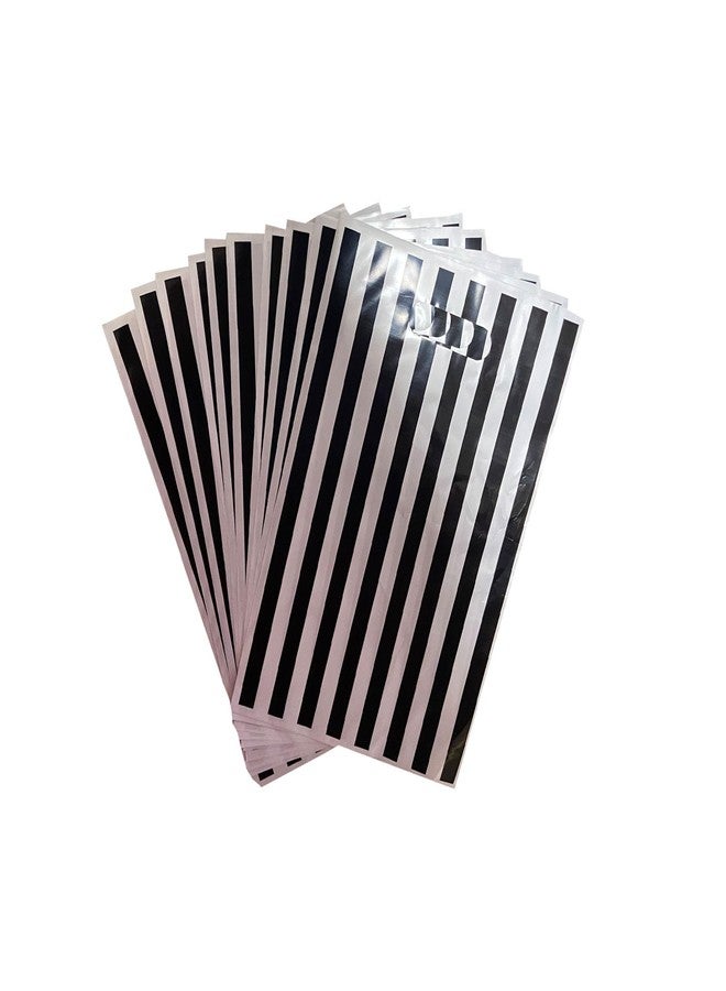 LYK 30-Piece Black & White Striped Treat Bags - Plastic Circus Carnival Party Candy & Goodie Bags for Kids' Birthday Parties - Image 4